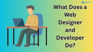 Web designer working on layouts and developer coding website functionality.